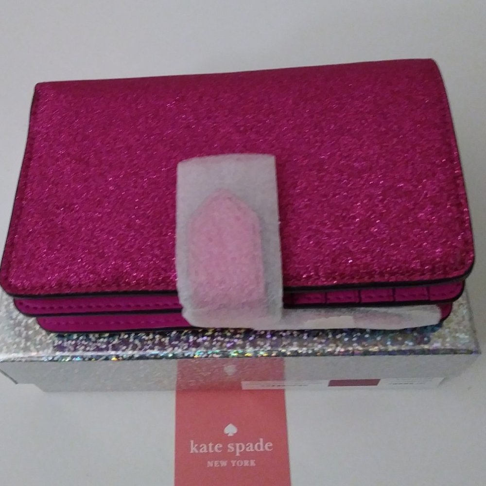 Kate Spade Medium Bi-fold Lola Glitter Wallet - Picture 12 of 16